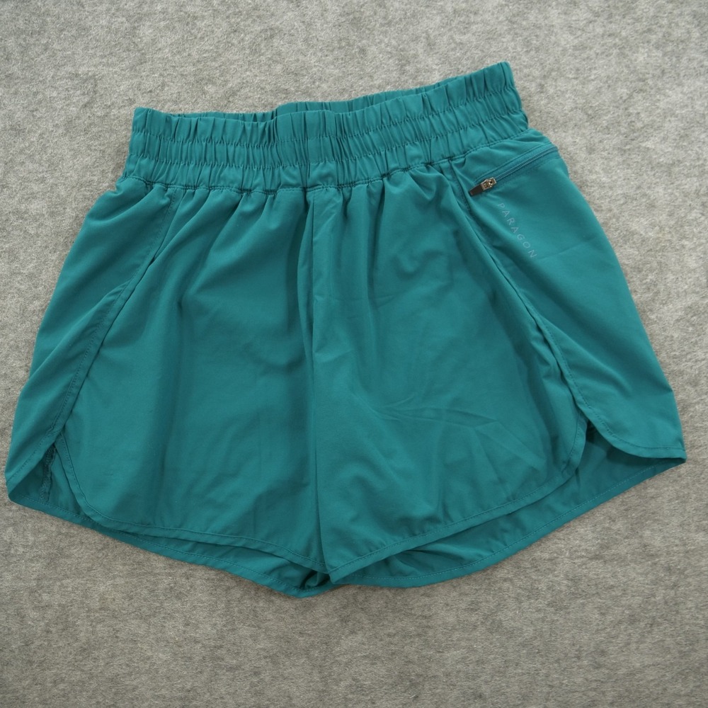 Paragon Shorts Womens Small Green Lined Elastic Waist Active Gym Running